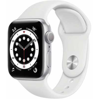 Умные часы Apple Watch Series 6 40 мм (алюминий серебристый/белый спортивный) Умные часы Apple Watch Series 6 40 мм (алюминий серебристый/белый спортивный)